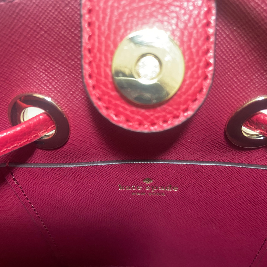 Kate Spade Deep Pink Leather Bucket Bag | Gently Used |