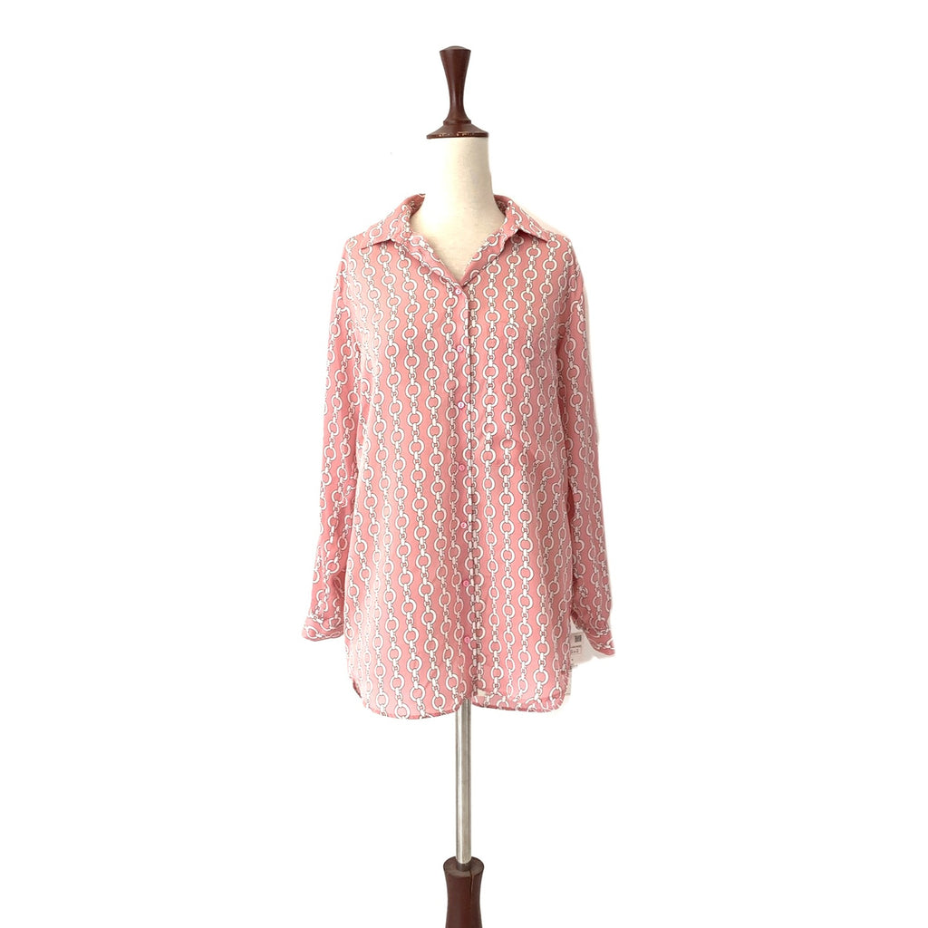 ZARA Pink Printed Long Shirt | Brand New |