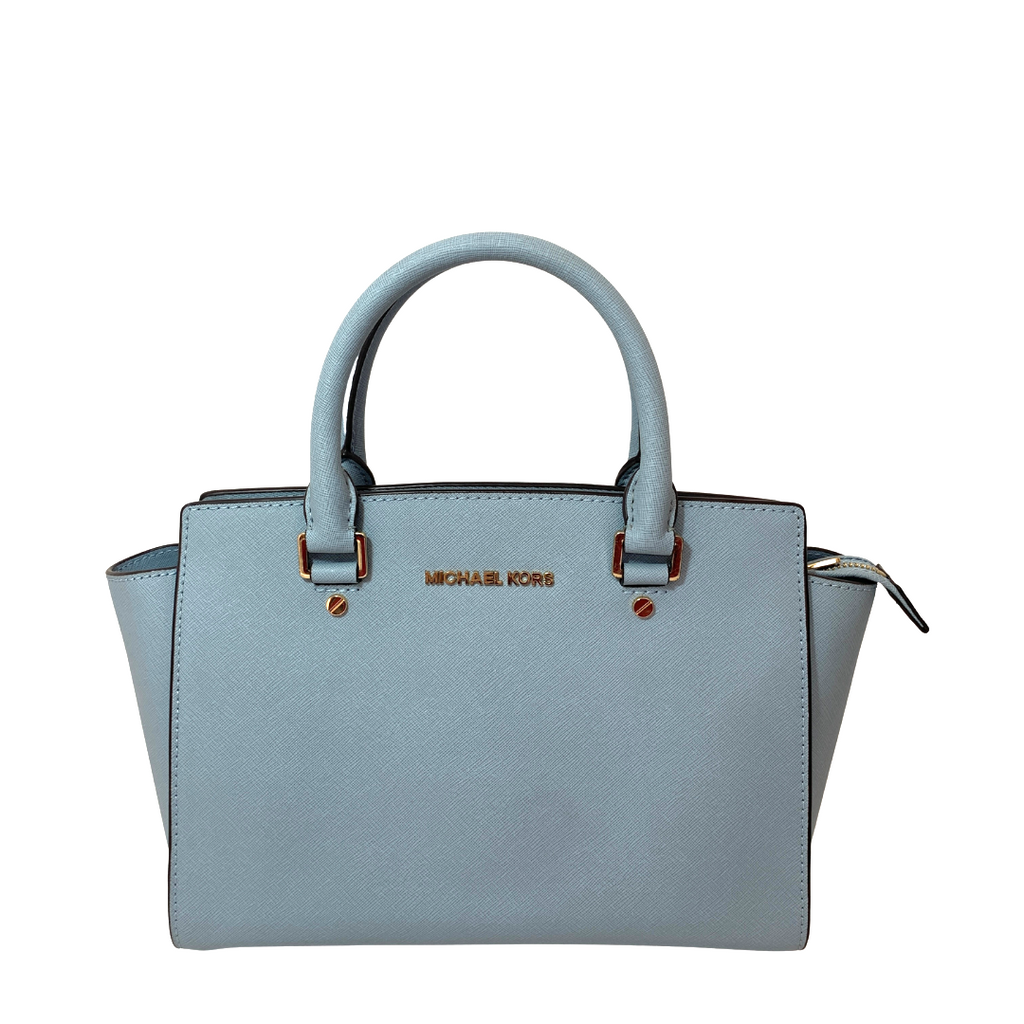 Michael Kors Sky Blue Leather Small Selma Satchel | Gently Used ...