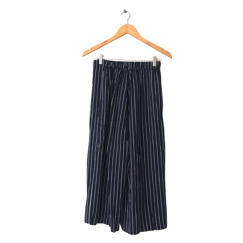 Mango Blue & White Striped Culotte Pants | Gently Used |