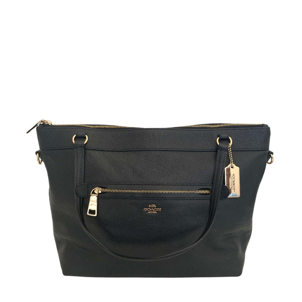 Coach Black Pebbled Leather 'Tyler' Tote | Gently Used |