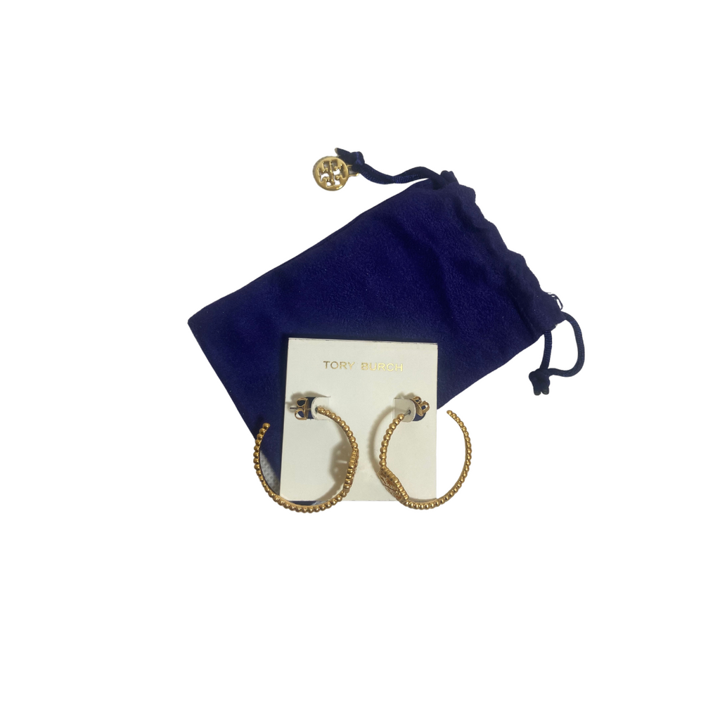 Tory Burch Gold Logo Hoops | Like New |