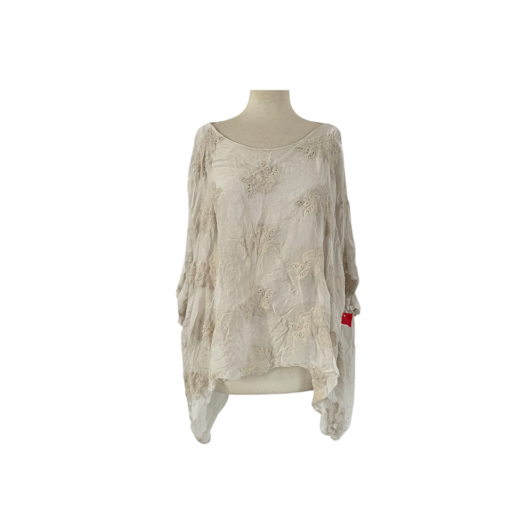 Luisa Ricci Beige Embroidered Blouse | Brand New | | Secret Stash