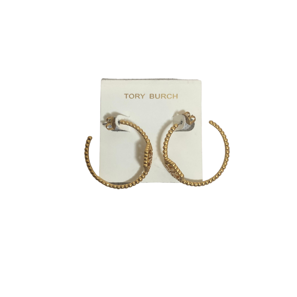 Tory Burch Gold Logo Hoops | Like New |