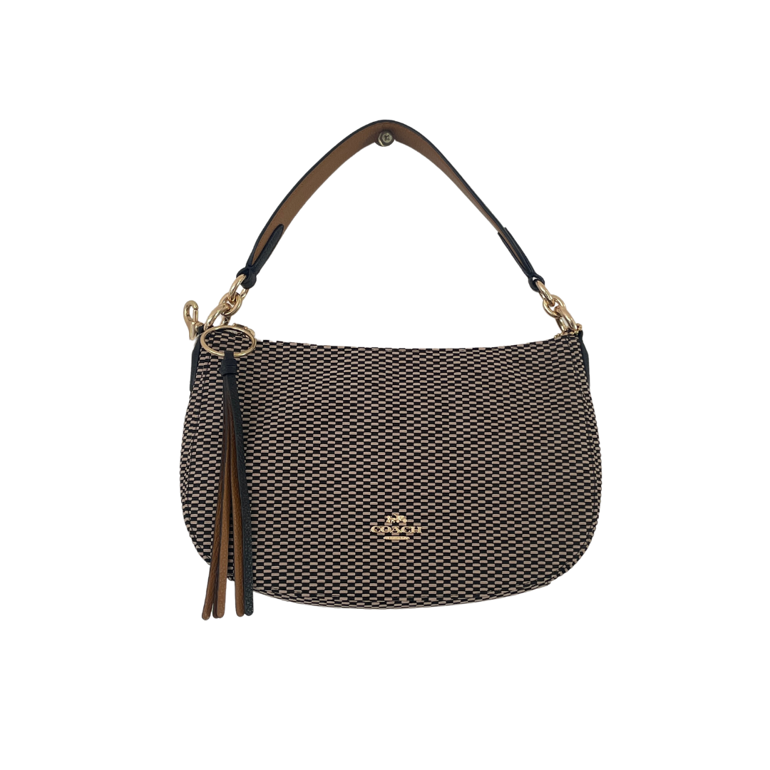 Coach Black and Beige Legacy Jacquard Sutton Crossbody Bag Brand