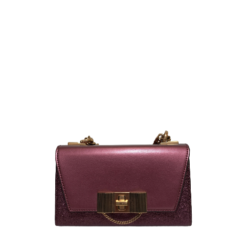 Charles & Keith Maroon Glitter Small Crossbody Bag | Brand New |