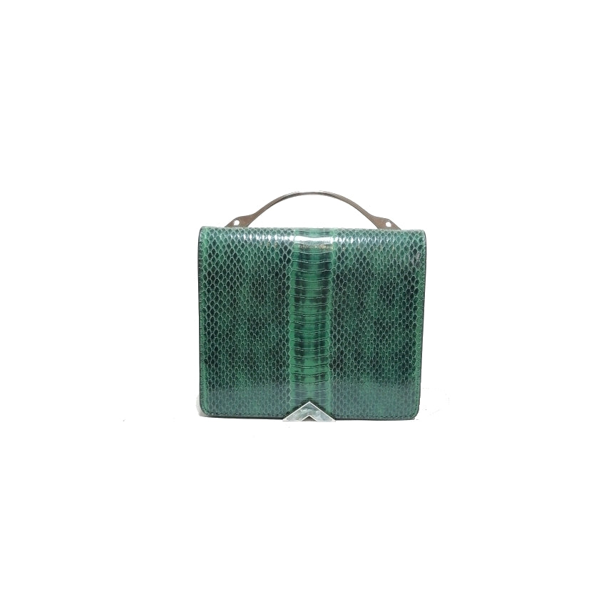 Charles Keith Green Snakeskin Satchel Like New Secret Stash