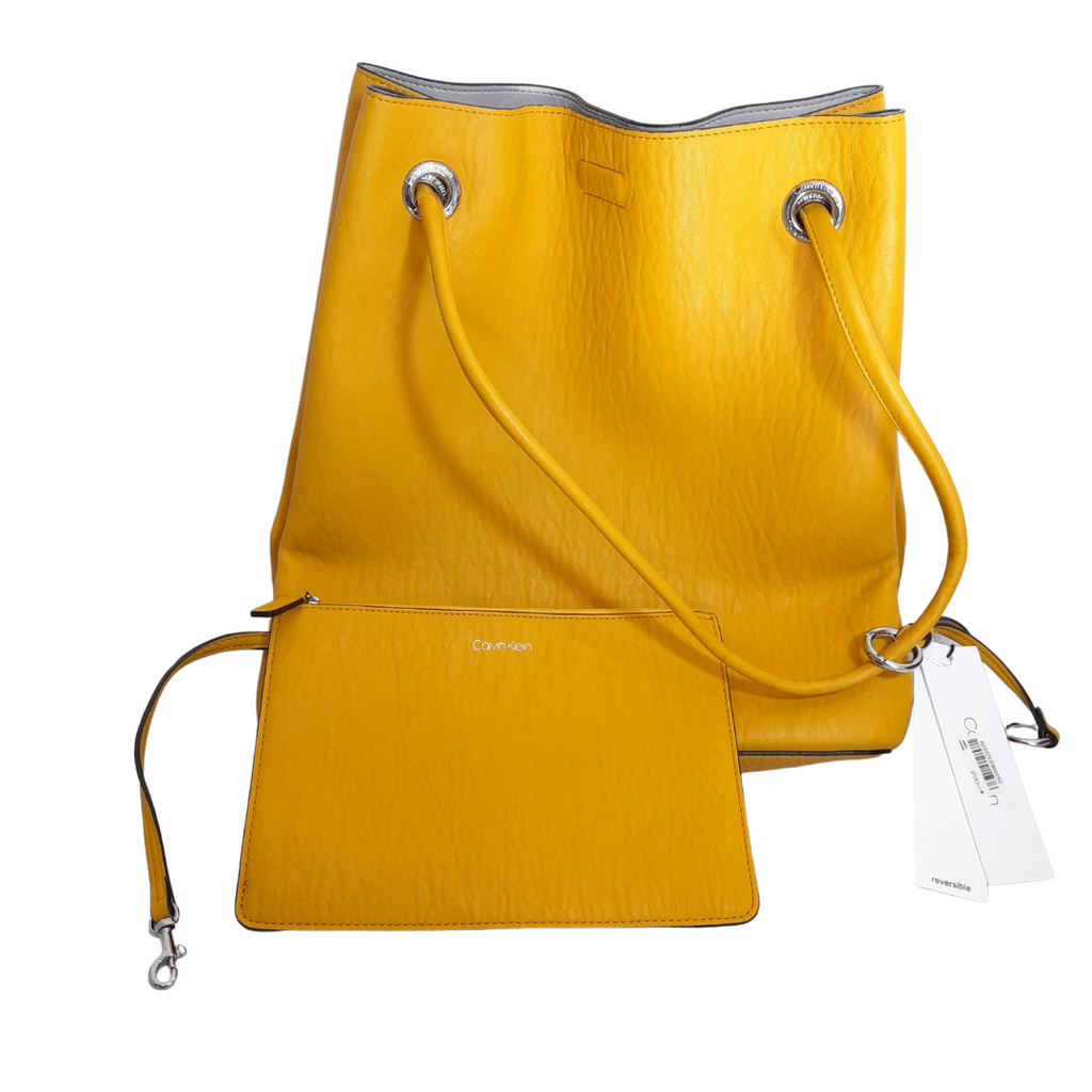 Calvin Klein Yellow Shoulder Bag with Wristlet | Brand New |