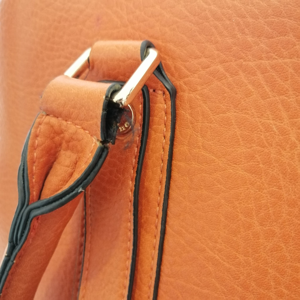 DUNE Orange Pebbled Leatherette Satchel | Pre Loved |
