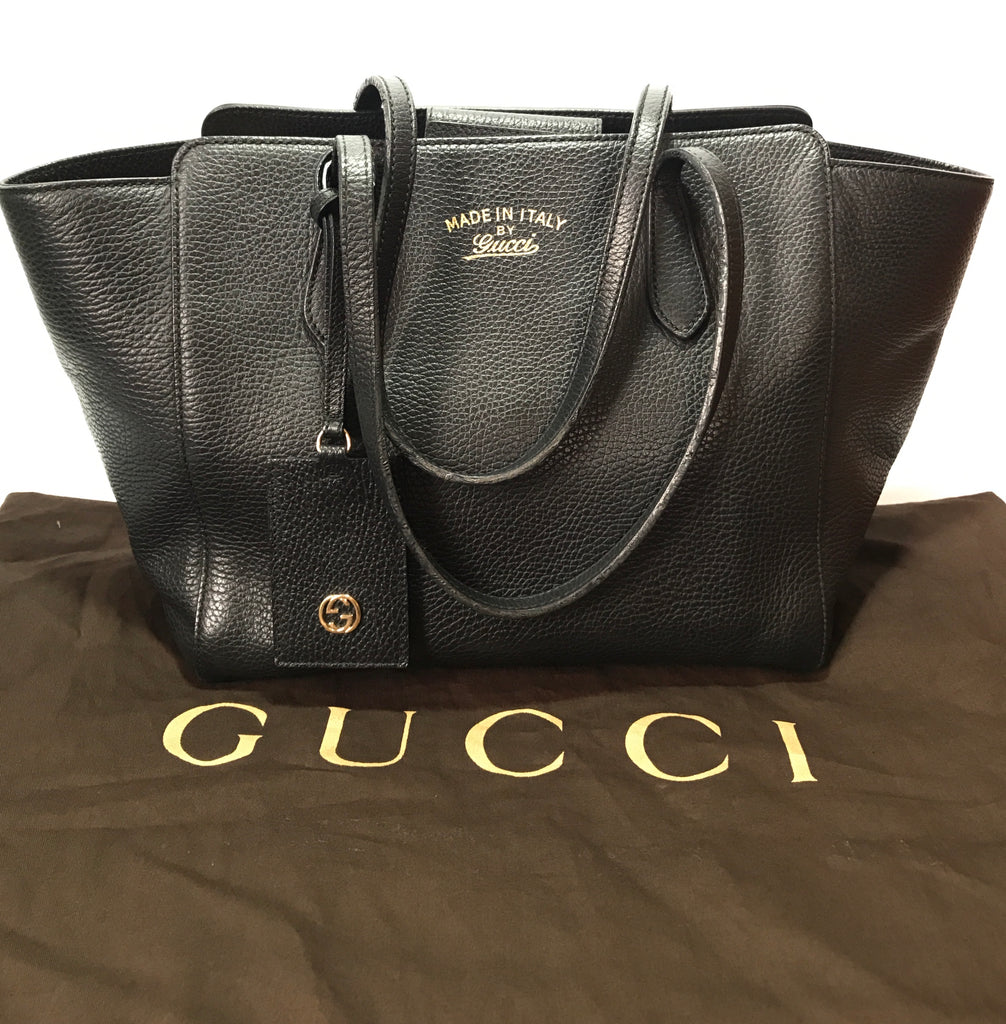 Gucci Black Leather 'Swing' Tote | Pre Loved |