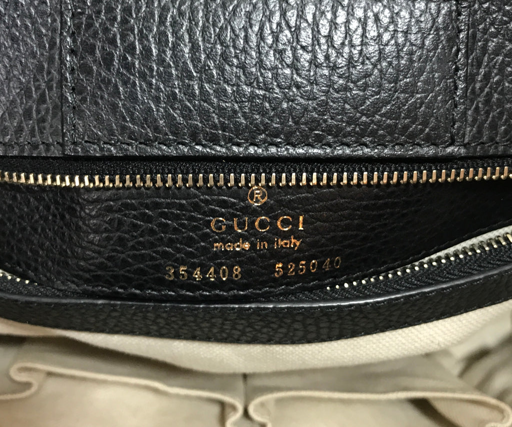 Gucci Black Leather 'Swing' Tote | Pre Loved |