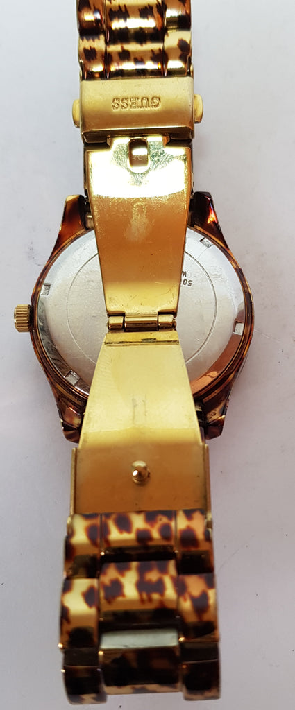 GUESS Leopard Print Gold Watch | Gently Used |