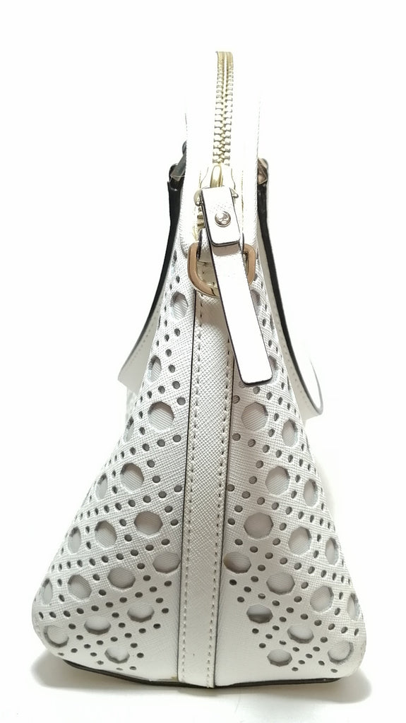 Kate Spade White Laser Cut Tote Leather Bag