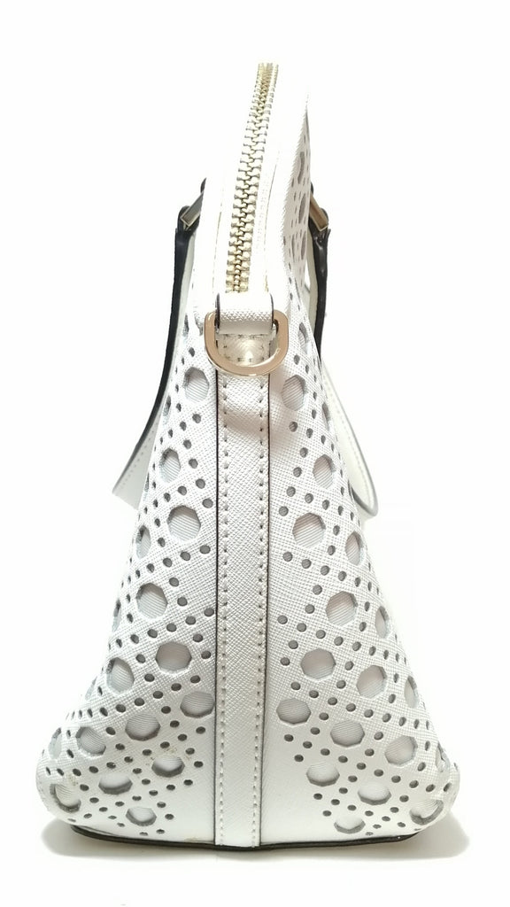 Kate Spade White Laser Cut Tote Leather Bag