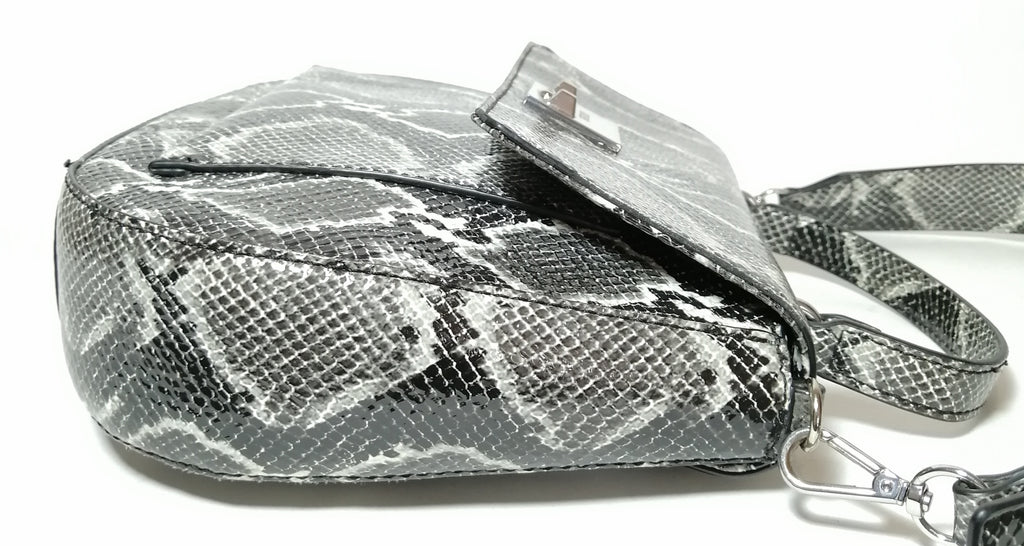 Guess Grey Snakeskin Saddle Bag