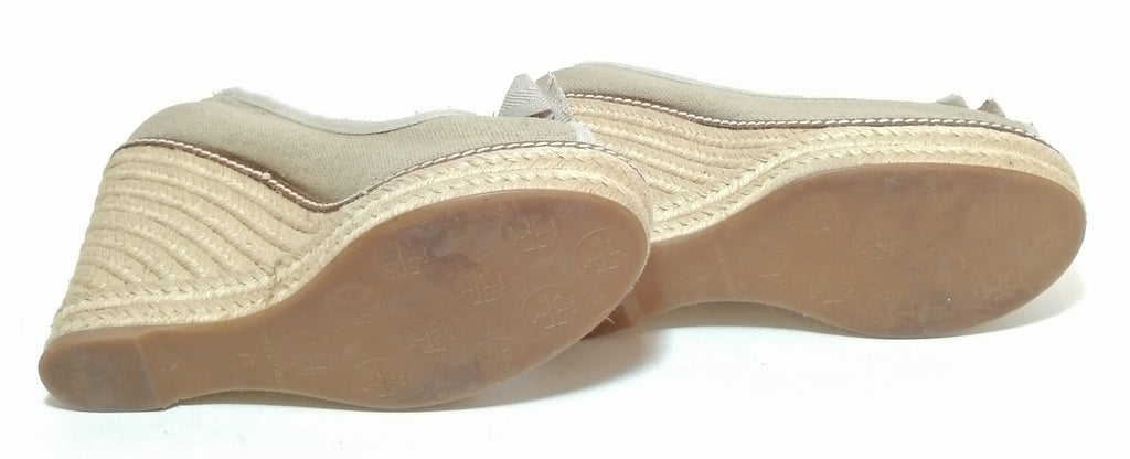 Tory Burch Beige Jackie Espadrille Wedges