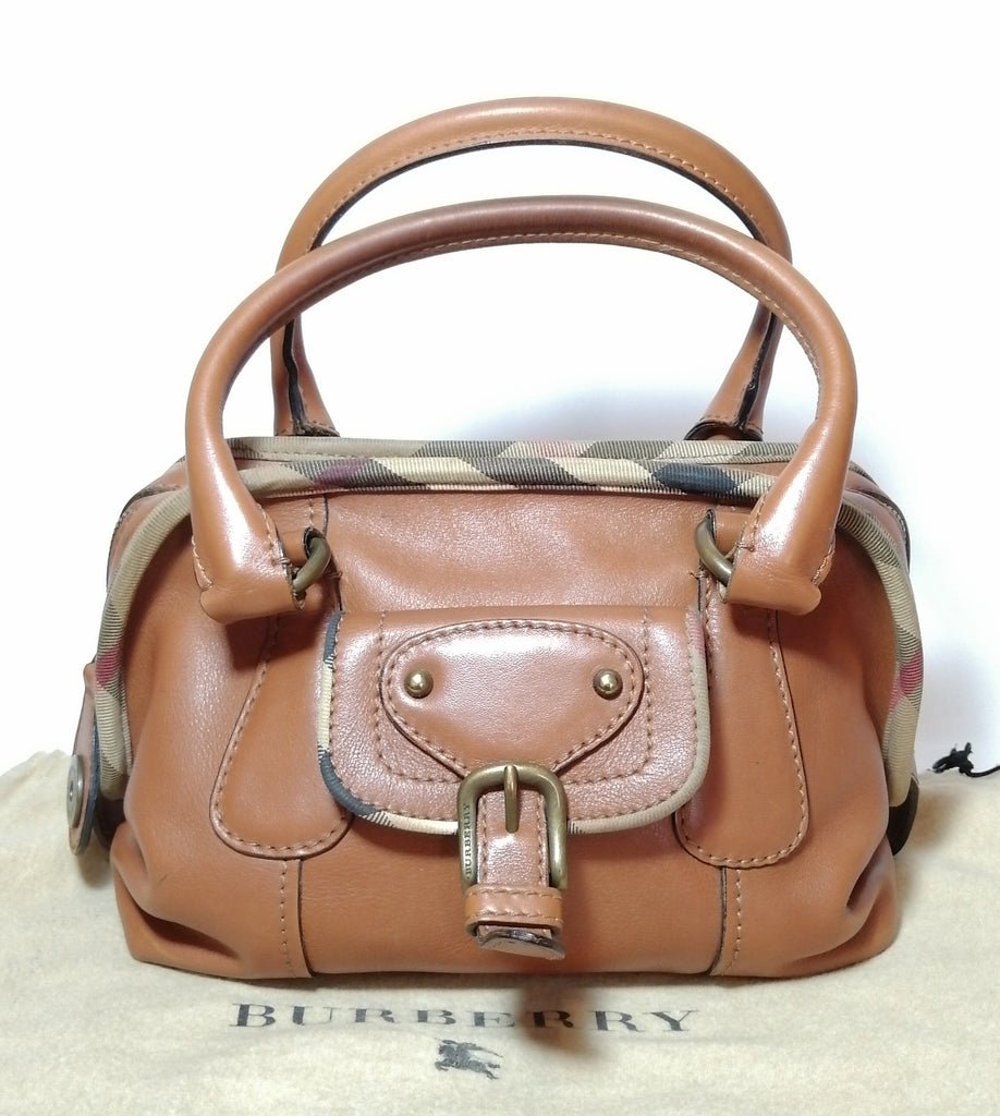 Burberry Vintage Tan Leather Tote