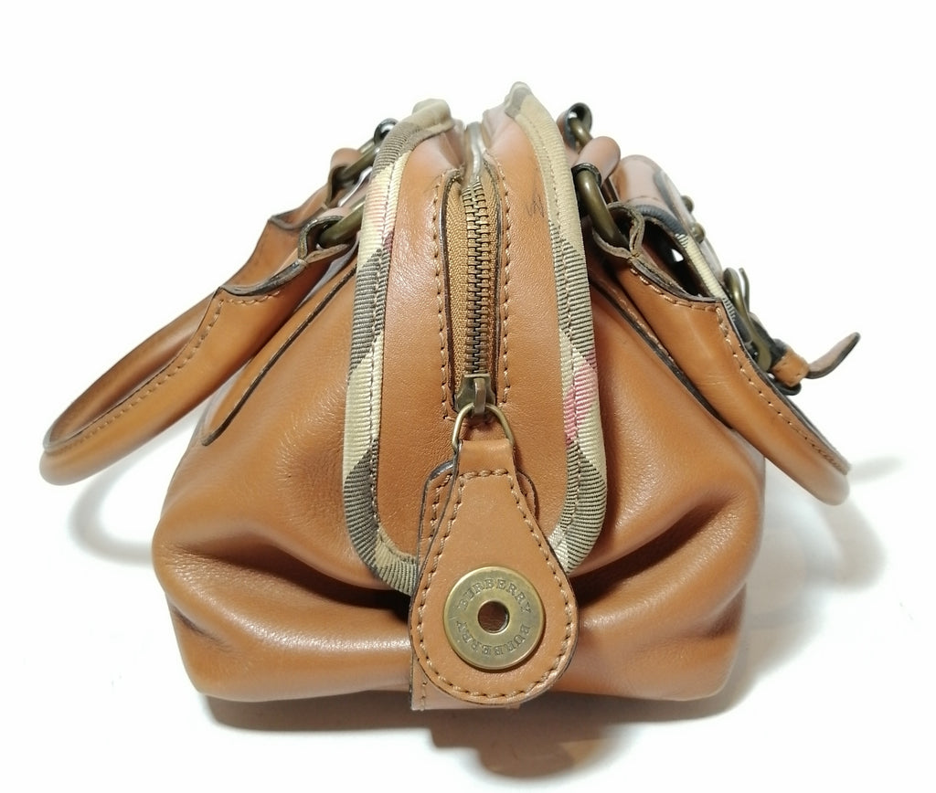 Burberry Vintage Tan Leather Tote