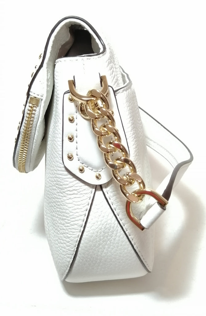 Michael Kors White & Gold Stud Shoulder Bag