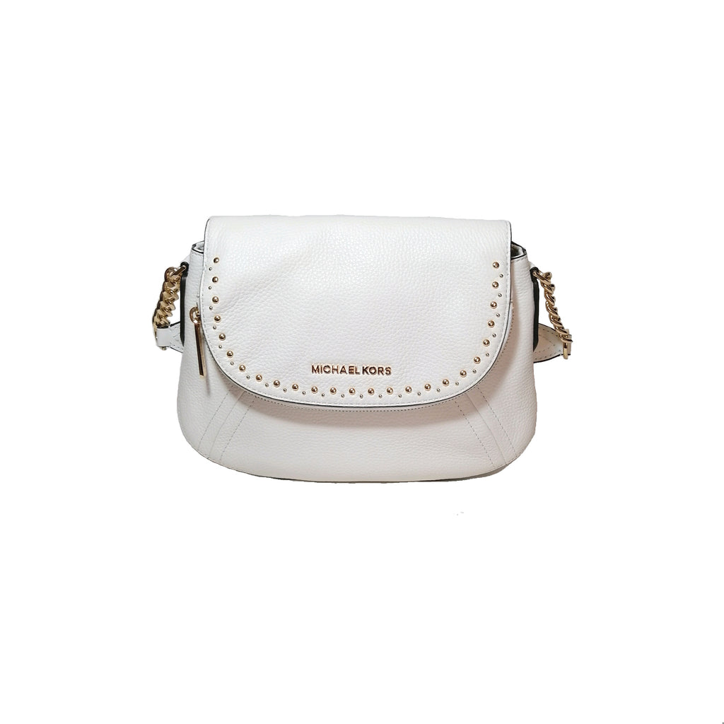 Michael Kors White & Gold Stud Shoulder Bag