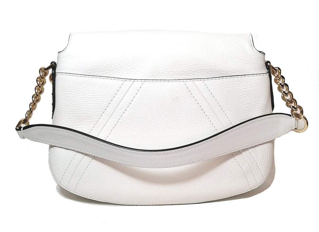 Michael Kors White & Gold Stud Shoulder Bag