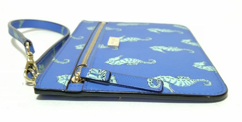 Kate Spade Blue Seahorse Wristlet Gently Used Secret Stash