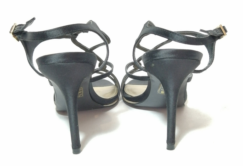 Charles & Keith Satin Black Strappy Heels | Gently Used | | Secret Stash