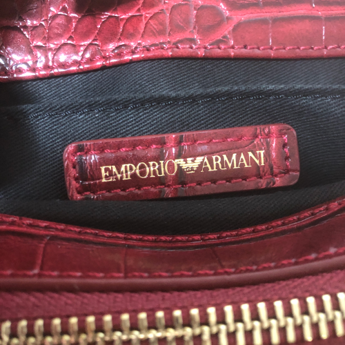 Emporio Armani Embossed Leather Top-Handle Bag | Gently Used |