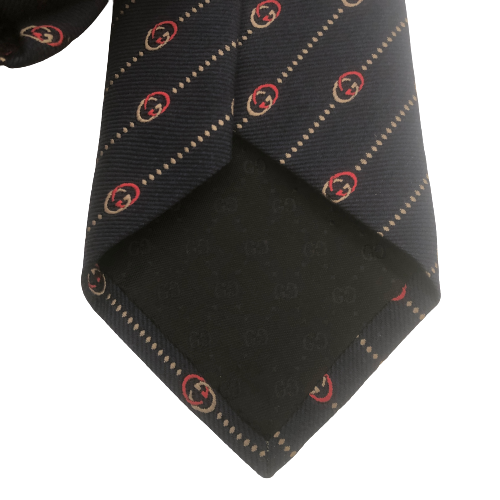 Gucci Navy Logo Men's Tie | Brand New |