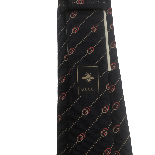 Gucci Navy Logo Men's Tie | Brand New |