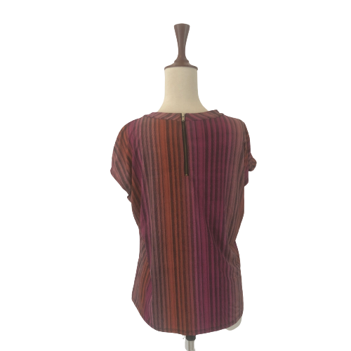 Worthington Pink Multi-coloured Pleated Blouse | Gently Used |