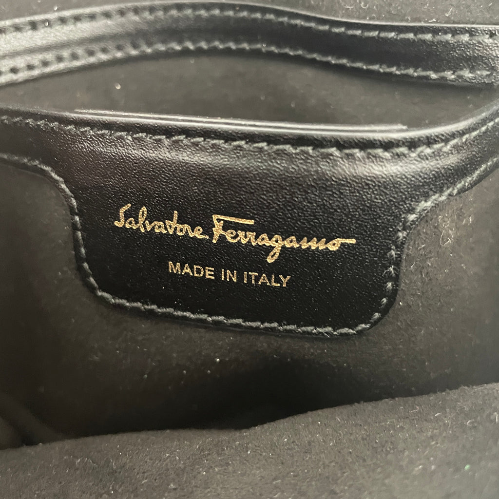 Salvatore Ferragamo Black Leather Camera Bag | Gently Used |