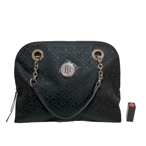 Tommy Hilfiger Black Monogram Canvas Tote | Brand New |