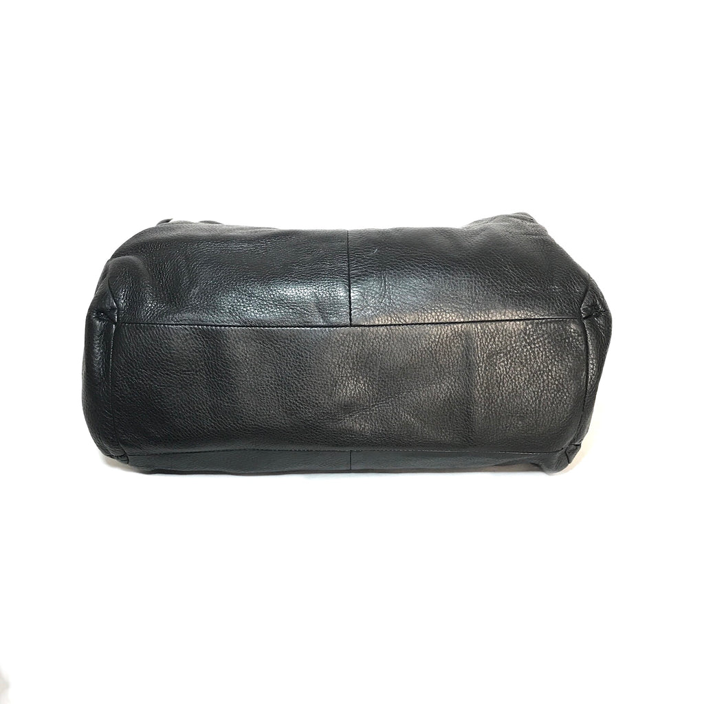 Coach Black Pebbled Leather Dual Handles Shoulder Bag | Pre Loved ...