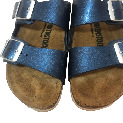 Birkenstock Arizona Blue Metallic Sandals | Pre Loved |