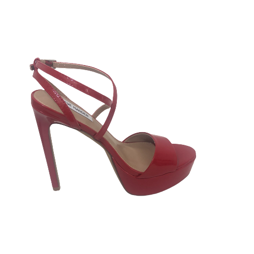 Steve Madden Red Patent Platform Strappy Stiletto Heels | Brand New |