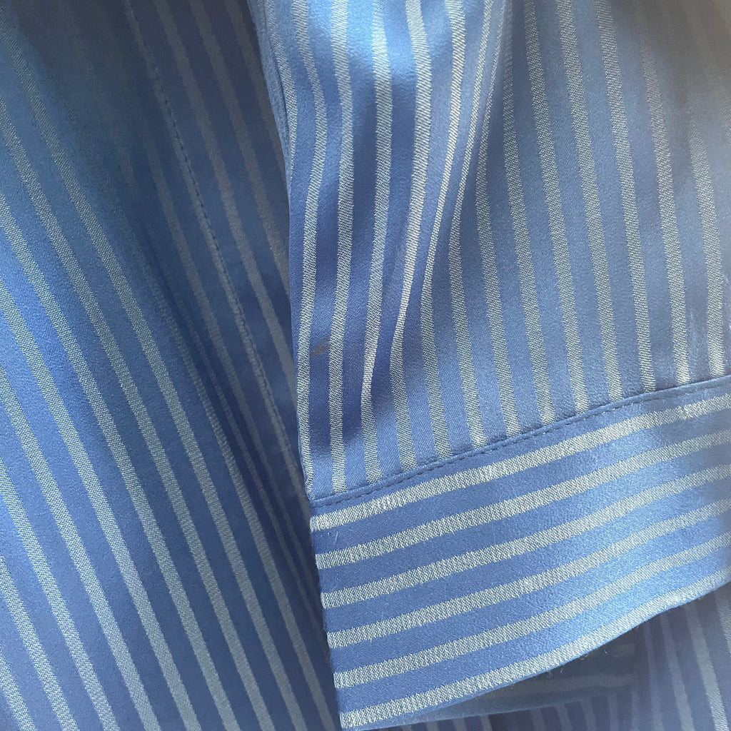 Saint Tropez Blue Striped Long Collared Shirt | Gently Used |