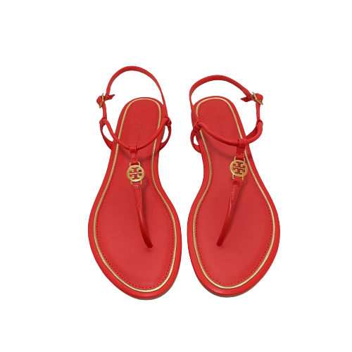 Tory Burch Orange 'Emmy' Flat Sandals | Brand New |