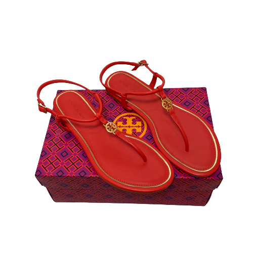 Tory Burch Orange 'Emmy' Flat Sandals | Brand New |