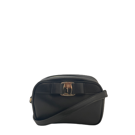 Salvatore Ferragamo Black Leather Camera Bag | Gently Used |