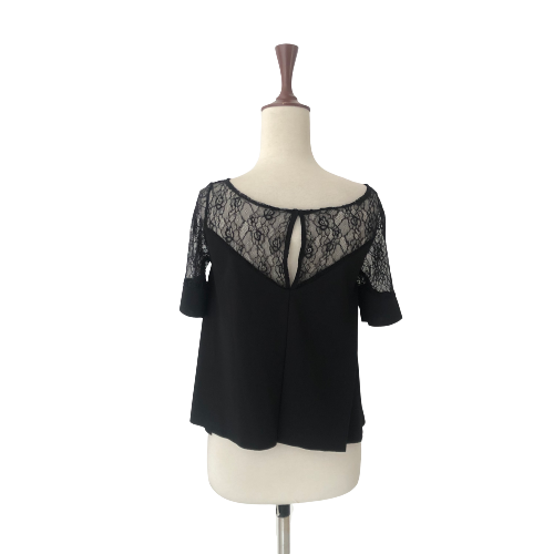 ZARA Black Cropped Lace Blouse | Gently Used |