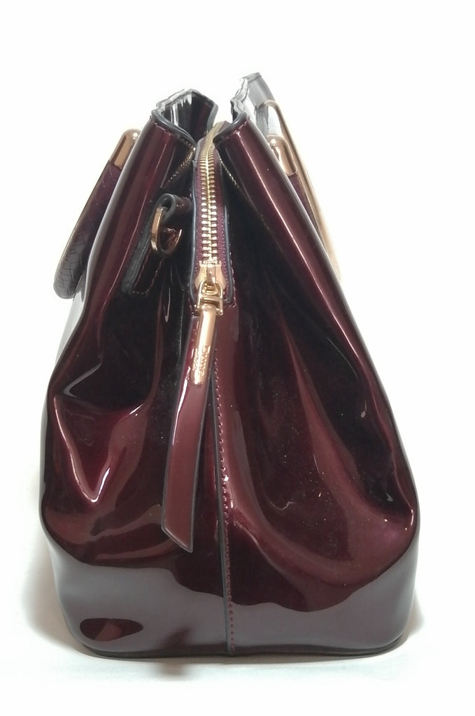 DUNE Oxblood Patent Satchel