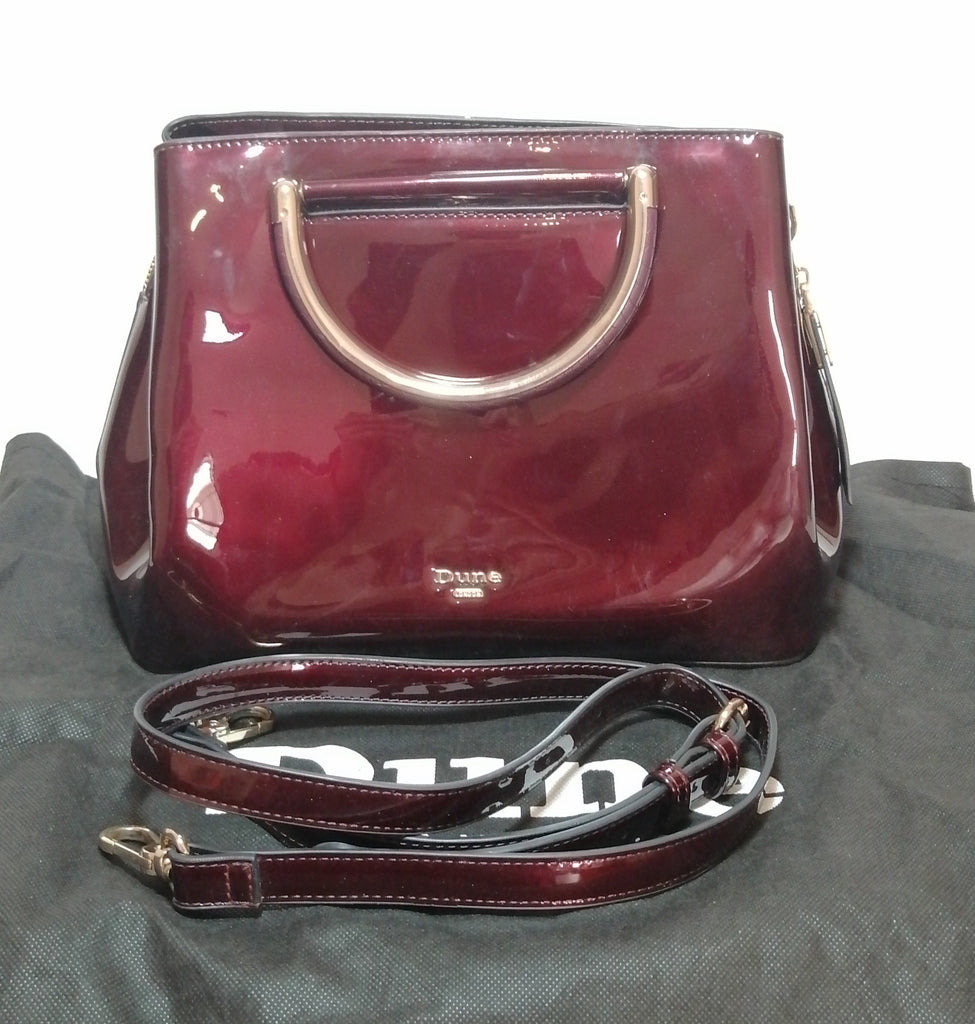 DUNE Oxblood Patent Satchel