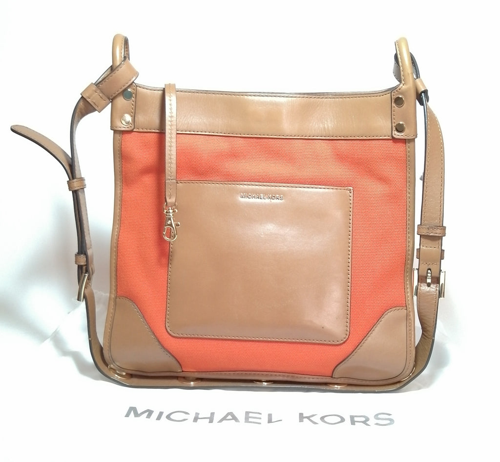 Michael Kors Orange Canvas & Leather Tote