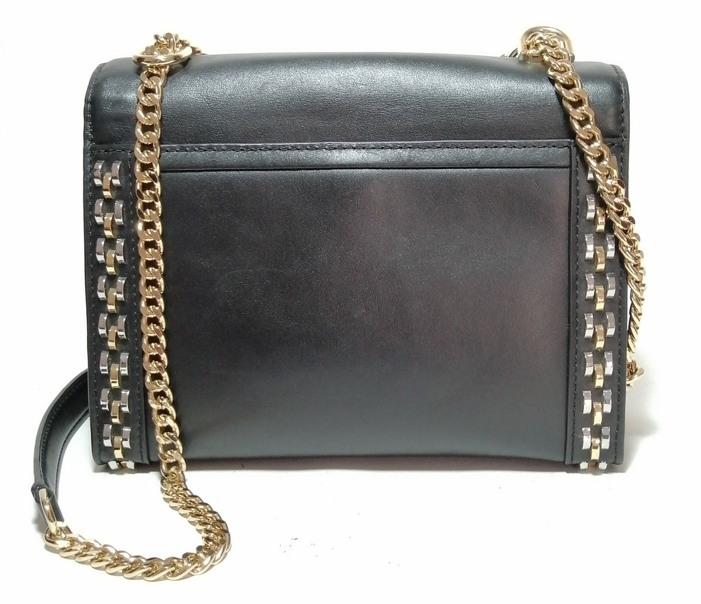 Michael Kors Black Leather Gold Chain Shoulder Bag