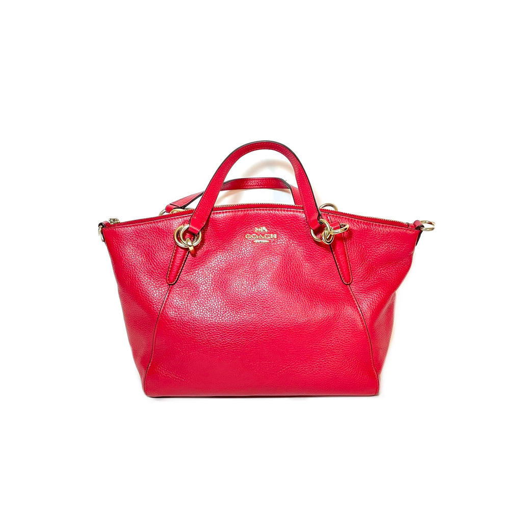 Coach Red Pebbled Leather Tote Bag | Gently Used |