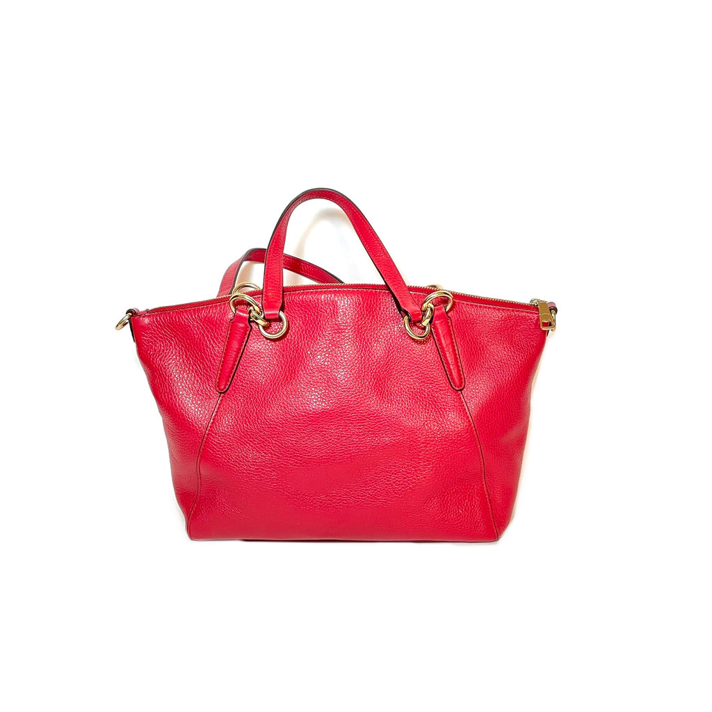 Coach Red Pebbled Leather Tote Bag | Gently Used |