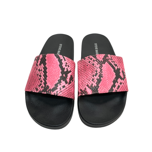 Steve Madden Pink Snakeskin Print Slides | Brand New |