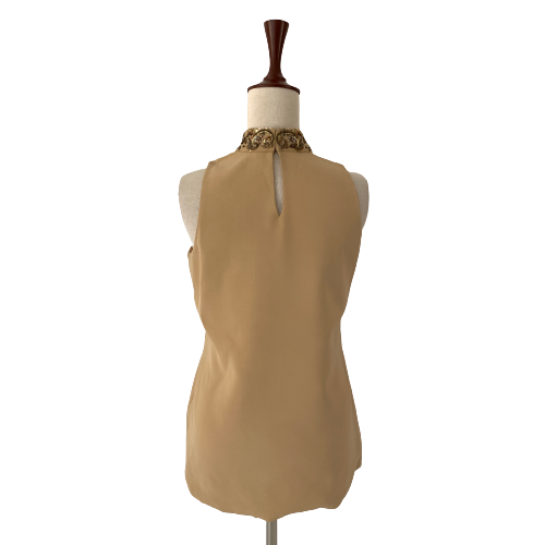 Maheen Karim Beige Sleeveless Top with White Pants | Pre Loved |