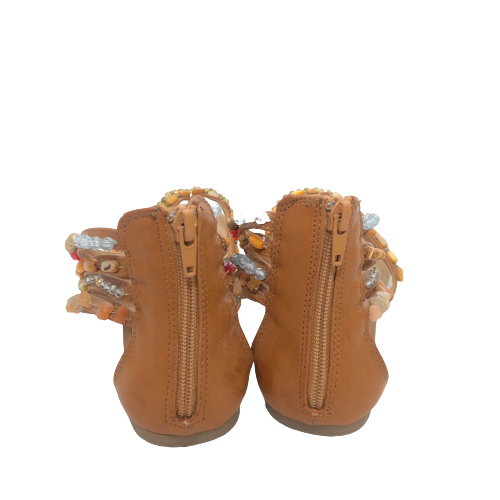 Zigi Soho Tan Beaded Gladiator Sandals | Pre Loved |